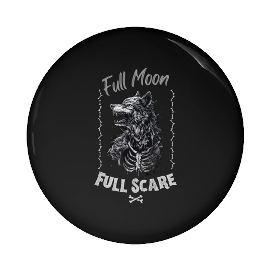 Death Wolf Horror Theme - Intricate Bone Wolf Pin Buttons