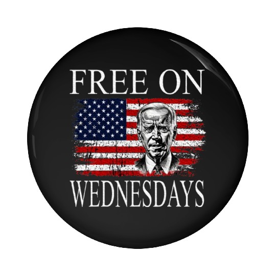 Free On Wednesdays US Flag Patriotic Joe Biden Pin Buttons