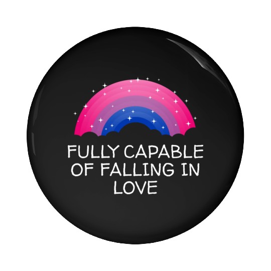 Capable of Falling in Love Bisexual LGBTQ Bi Pride Pin Buttons