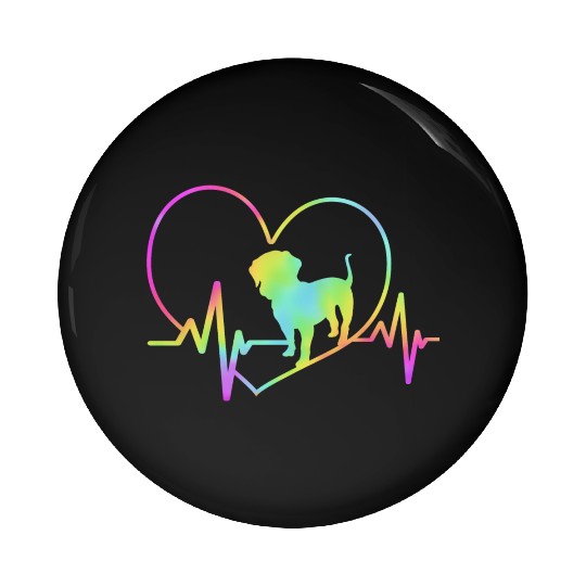 Wirehaired Dachshund Heartbeat Dog Silhouette Pin Buttons