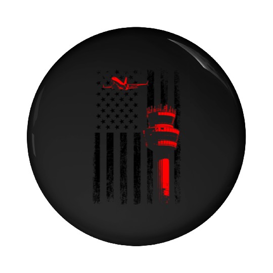American Flag US, air traffic controller Pin Buttons