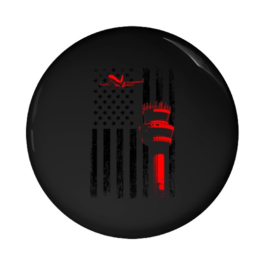 American Flag US, air traffic controller Pin Buttons