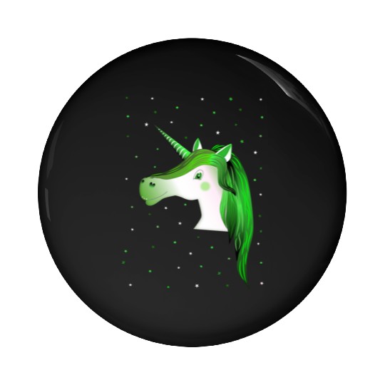 green unicorn with stars Pin Buttons