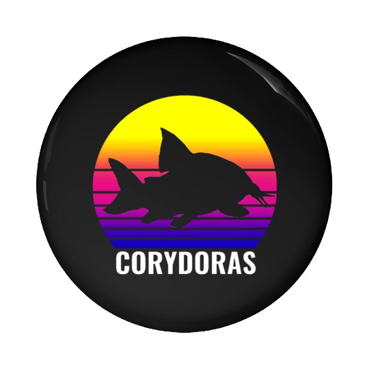 Corydoras Catfish Lovers Vintage Sunset Art Design Pin Buttons