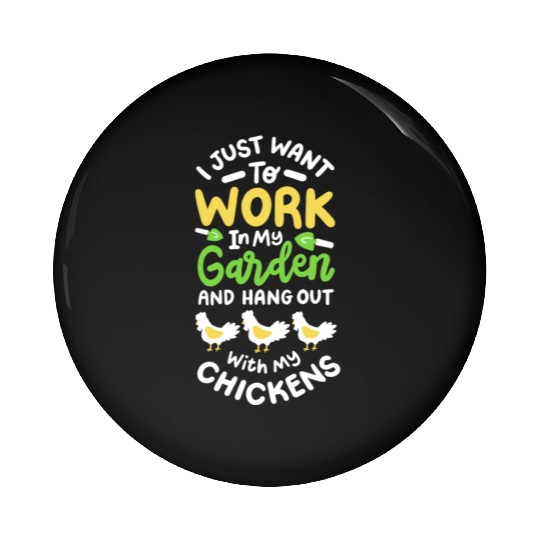 Gardening Garden Chicken Pin Buttons