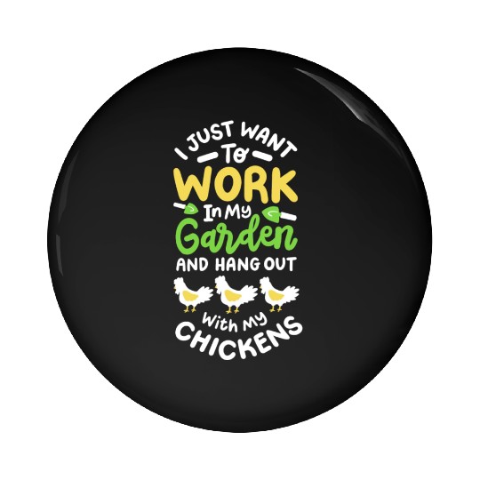 Gardening Garden Chicken Pin Buttons