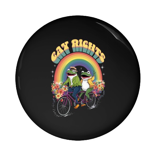 Funny Frog Gay Rights LGBT Rainbow Pride Month Pin Buttons