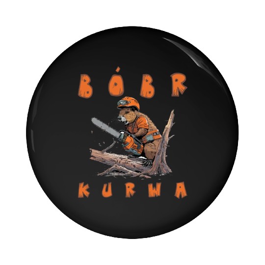 Beaver Lumberjack Chainsaw Pin Buttons