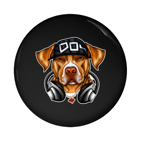 Pitbull Clothing Hipster Graphic Premium Pin Buttons
