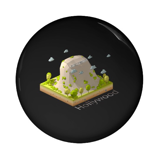 Geometric low poly Hollywood symbol Pin Buttons