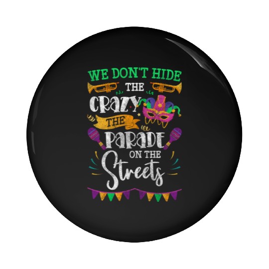 Mardi Gras Music Louisiana Queen Pin Buttons
