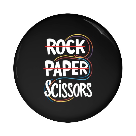 Rock Paper Scissors Lesbian Funny Gay Pride LGBT Pin Buttons