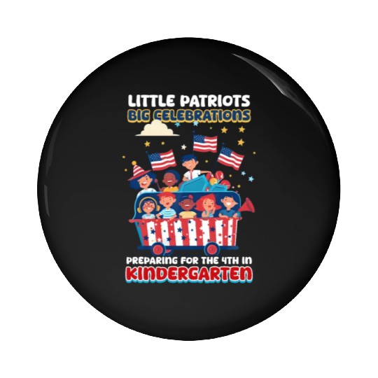 Kindergarten Teacher Patriots Big Celebrations Pin Buttons