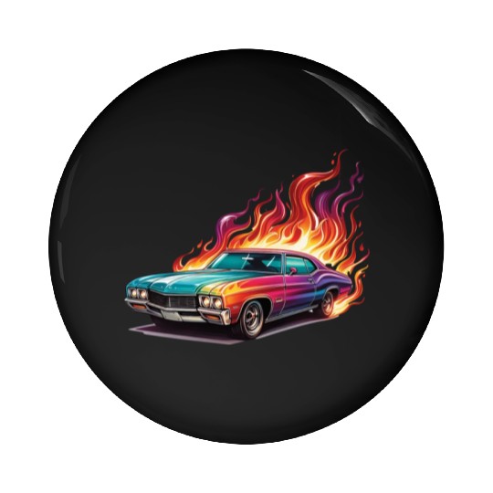 Retro American Racing Muscle Car Pin Buttons