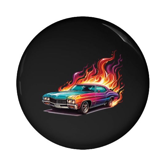 Retro American Racing Muscle Car Pin Buttons