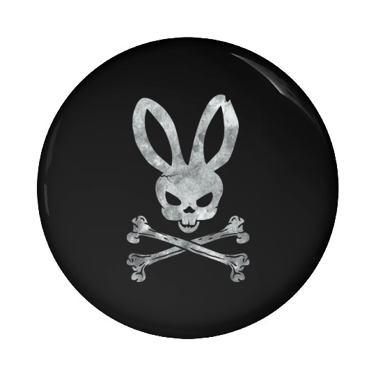 Funny Easter Bunny Crossbones Pin Buttons