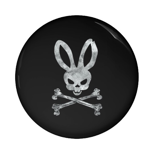 Funny Easter Bunny Crossbones Pin Buttons