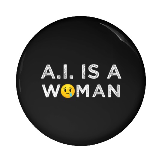 AI Woman Technology Computer Science Pin Buttons