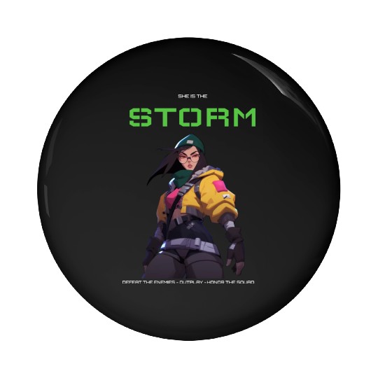 She is the storm girl gamer Pin Buttons