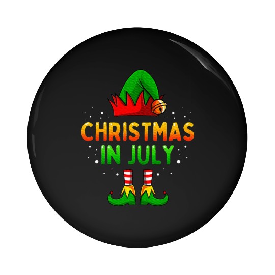 Christmas In July Santa Elf Pin Buttons