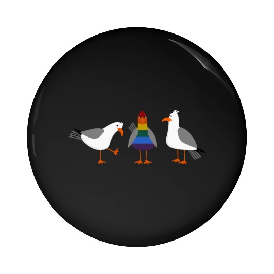 Seagull LGBT Gay Lesbian Rainbow Flagge Pin Buttons