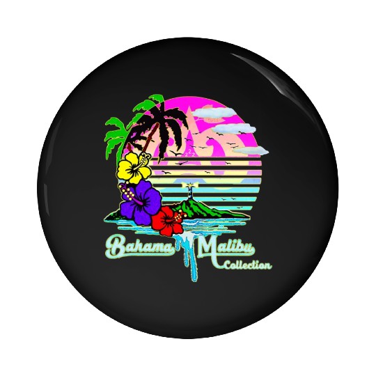 Summer Tropical Paradise Island Vibes Pin Buttons