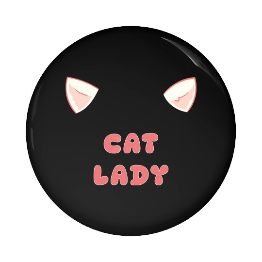 Cute Cat Lady Pin Buttons with Kitty Ears for Cat Lover