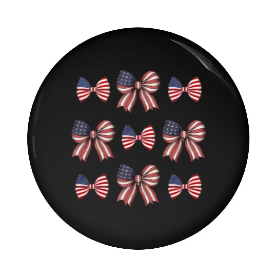 coquette bow american flag patriotic 4th Of July Pin Buttons