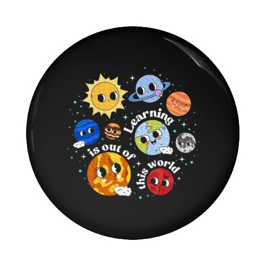 Solar System Learning Science Teacher Pin Buttons