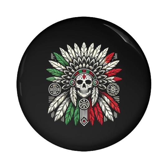 Aztec Warrior Indigenous Mexican Aztec Jaguar Pin Buttons