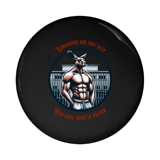 Kangaroo in prison funny Pin Buttons australia design