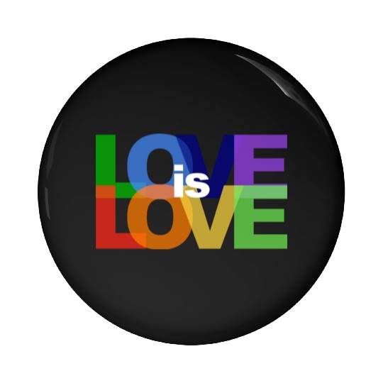 love is love rainbow colored letters Pin Buttons
