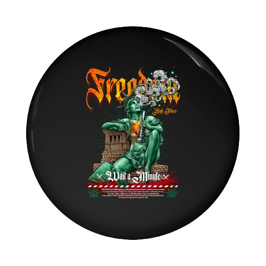 statue of liberty smoking #2 Pin Buttons