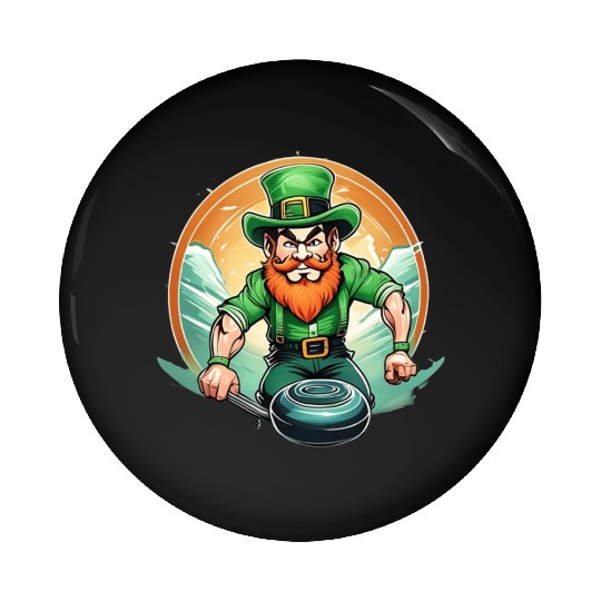 St. Patrick's Day Shamrock St Paddy's Day Curling Pin Buttons