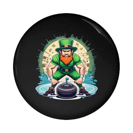 St. Patrick's Day Shamrock St Paddy's Day Curling Pin Buttons