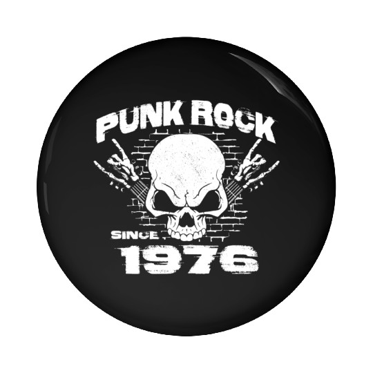 Punk Rock Since 1976 - Skull Rock Hands 48th Pin Buttons