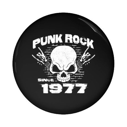 Punk Rock Since 1977 - Skull Rock Hands 47th Pin Buttons
