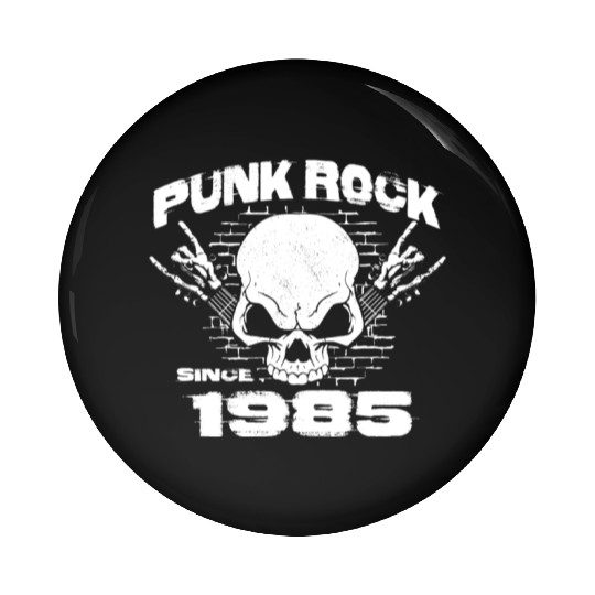 39th Birthday - Punk Rock Since 1985 Skull Rock Pin Buttons