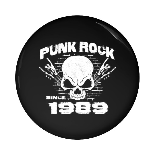Punk Rock Since 1989 - Skull Rock Hands 35th Pin Buttons