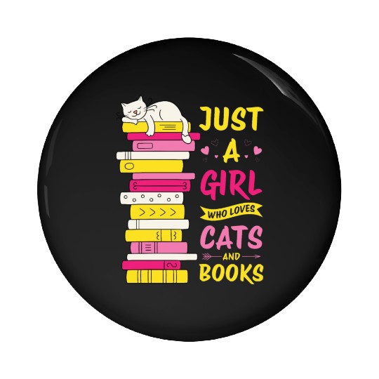 Girls who love cats and readgin book. Cat Lovers Pin Buttons