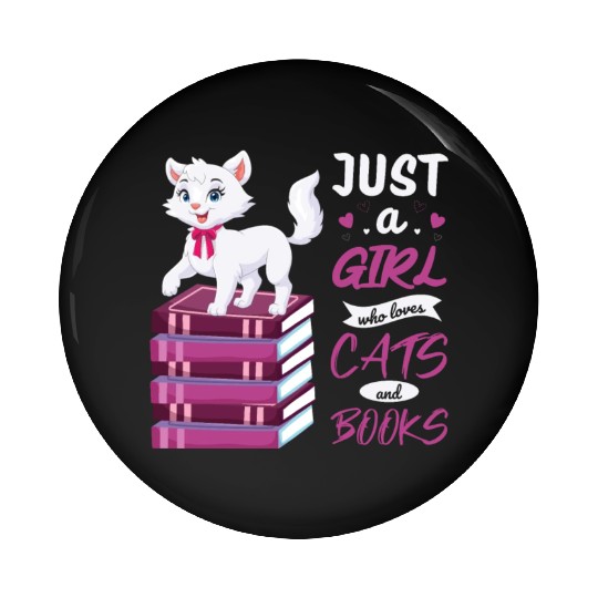 Girls who love cats and readgin book. Cat Lovers Pin Buttons