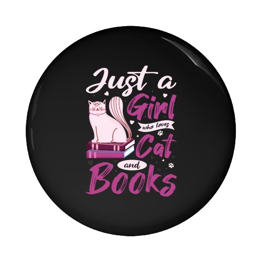 Girls who love cats and readgin book. Cat Lovers Pin Buttons