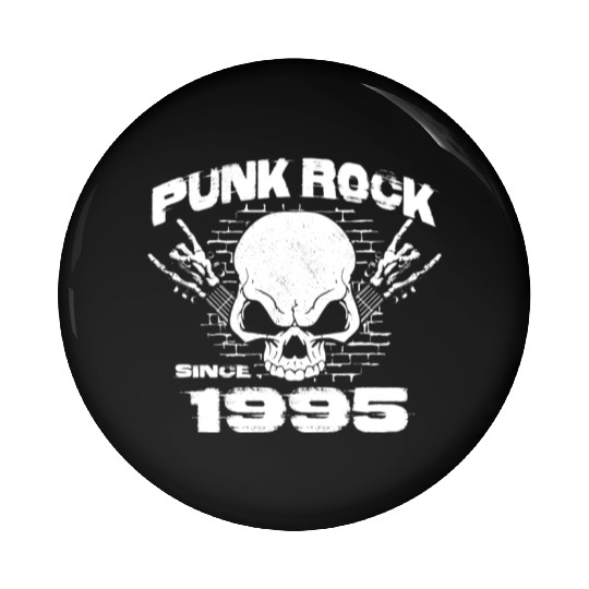 29th Birthday - Punk Rock Since 1995 Skull Rock Pin Buttons