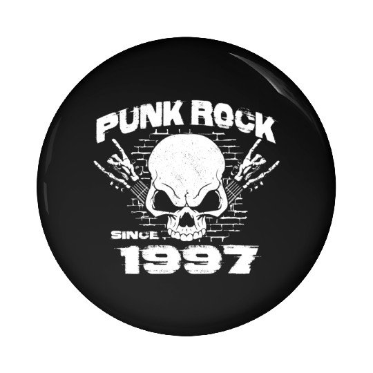 Punk Rock Since 1997 - Skull Rock Hands 27th Pin Buttons