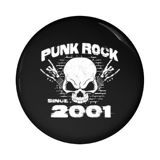 23rd Birthday - Punk Rock Since 2001 Skull Rock Pin Buttons