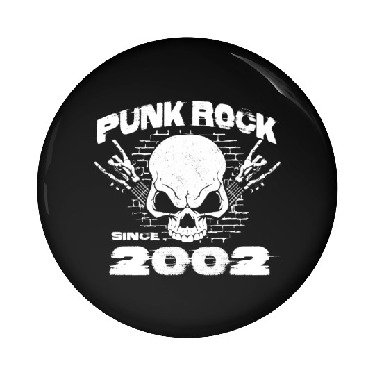 Punk Rock Since 2002 - Skull Rock Hands 22nd Pin Buttons