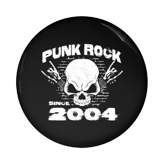 Punk Rock Since 2004 - Skull Rock Hands 20th Pin Buttons