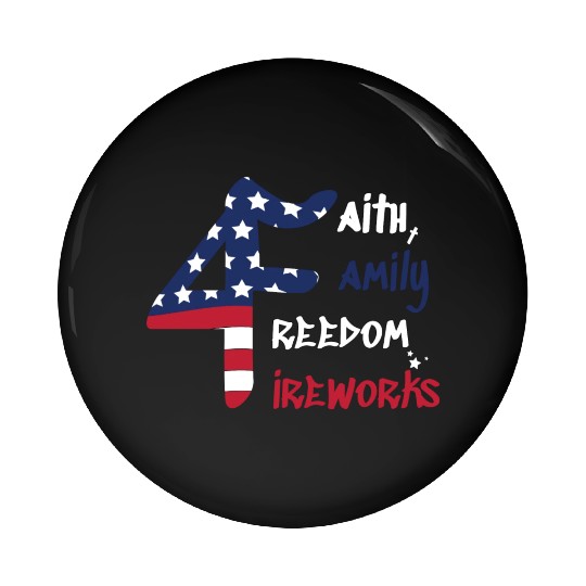 4th of July American Flag Patriotic Pin Buttons
