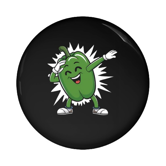 Green Bell Pepper Dabbing Pin Buttons