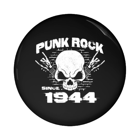Punk Rock Since 1944 - Skull Rock Hands 80th Pin Buttons